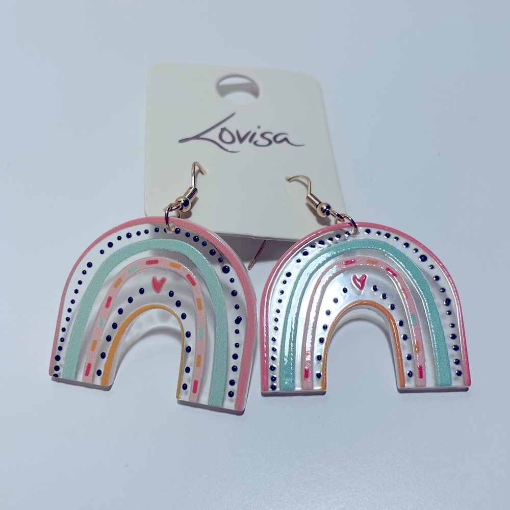 Pastel Rainbow Drop Earrings | NWT - Picture 6 of 6